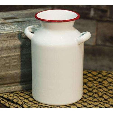 Red Rim Enamel Milk Can - The Fox Decor